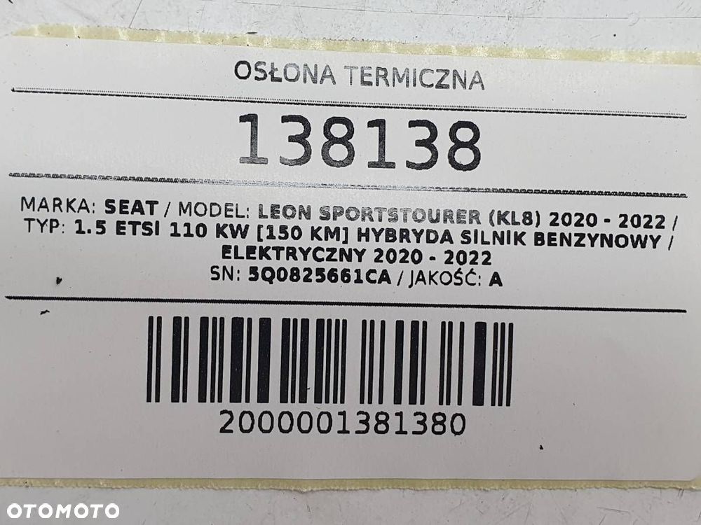 OSŁONA TERMICZNA WYDECHU 5Q0825661CA LEON IV KOMBI 2024 EUROPA 1.5 eTSI - 4