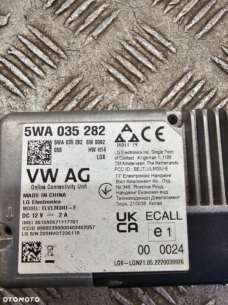 VW TRANSPORTER T6 IV TIGUAN II 5NA MODUŁ STEROWNIK USŁUG ONLINE 5WA035282C - 2