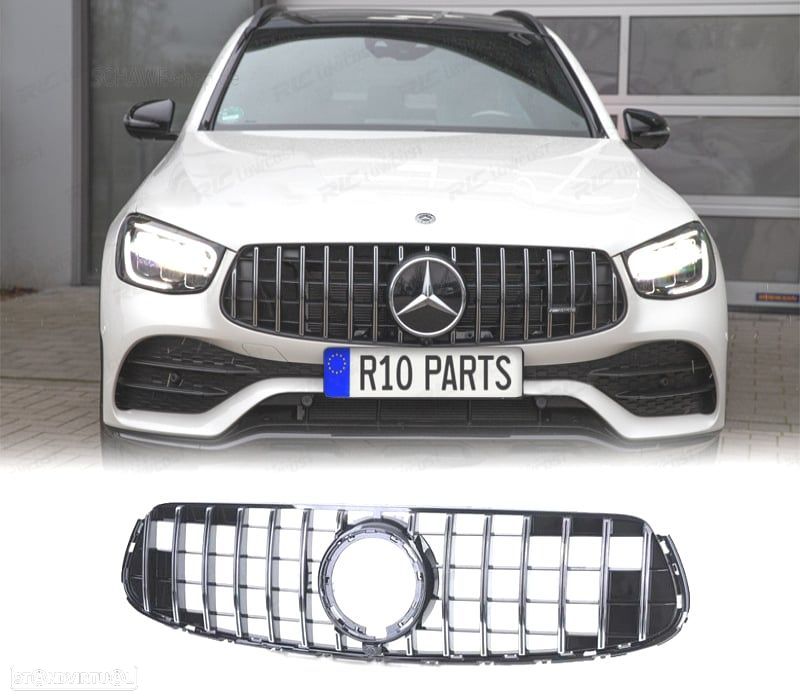 GRELHA FRONTAL MERCEDES CLASE GLC X253 SUV 20- AMG PRETO CROMO - 1