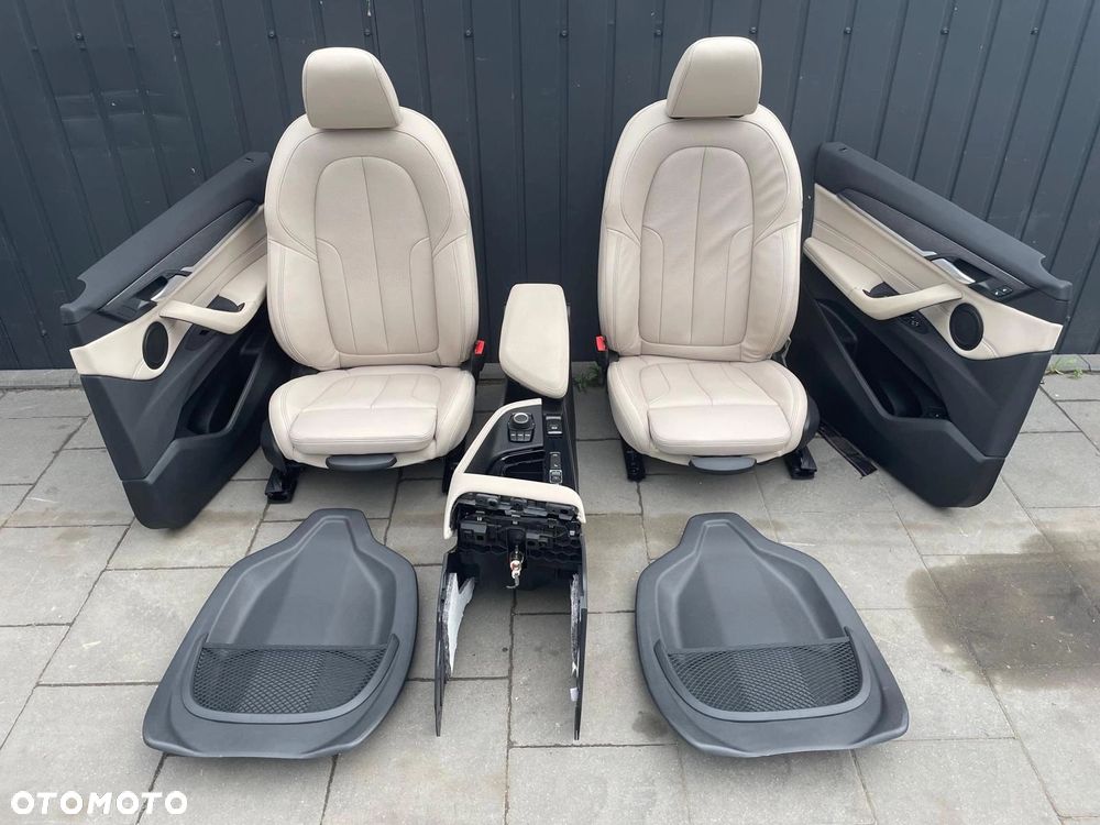 FOTELE TAPICERKA BMW X1 F48 SKÓRA ELEKTRYCZNE GRZANE OYSTER - 1