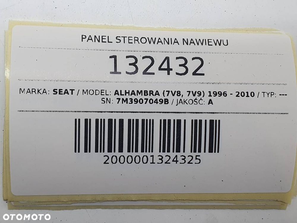 PANEL STEROWANIA NAWIEWU KLIMATYZACJI SHARAN ALHAMBRA GALAXY 7M3907049B - 6