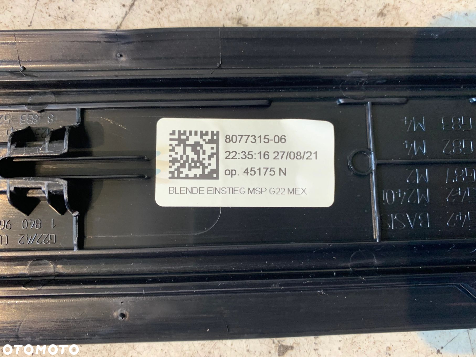 LISTWA NAKŁADKA PROGOWA M-PAKIET BMW 2 G42 4 G22 8077315 - 8