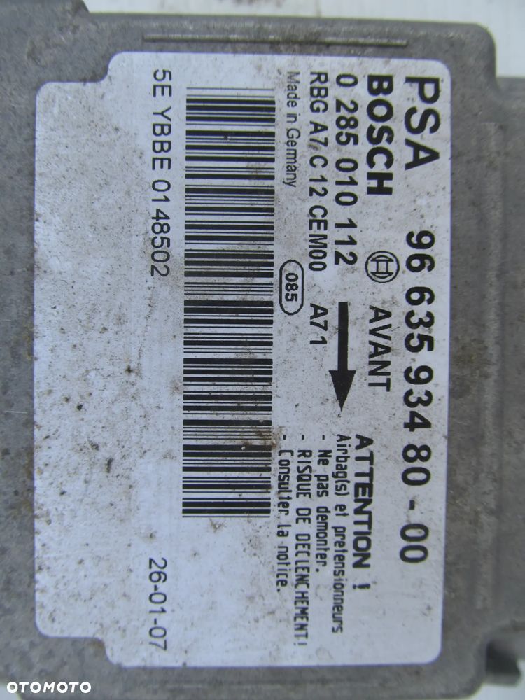 PODUSZKA KIEROWCY PASAZERA SENSOR PEUGEOT 207 SLASK WYSYLKA - 2