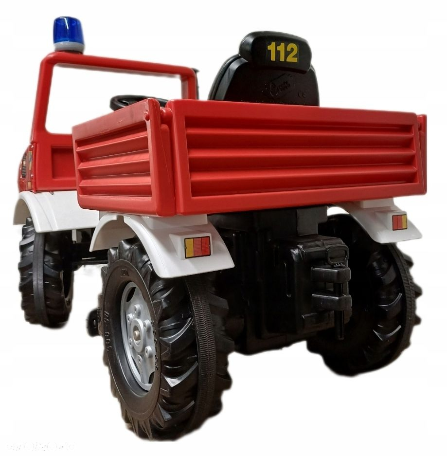 STRAŻ POŻARNA WÓZ STRAŻACKI MERCEDES UNIMOG NA PEDAŁY ROLLY TOYS - 2