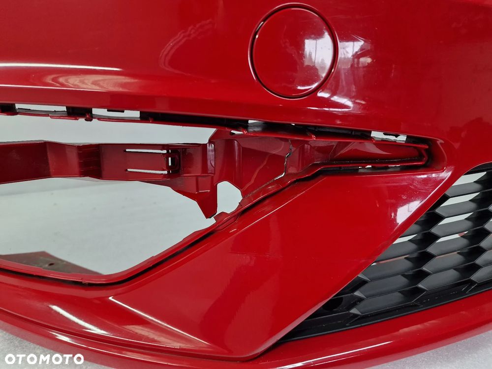 SEAT LEON 3 III 5F0 LIFT FR 16- KOMPLETNY ZDERZAK PRZEDNI PRZÓD + GRILL + KRATKA ŚRODKOWA , ŁADNY , KOLOR CZERWONY , NR 5F0807221AB / 5F0807221AJ , NR AUKCJI NZ971 - 7