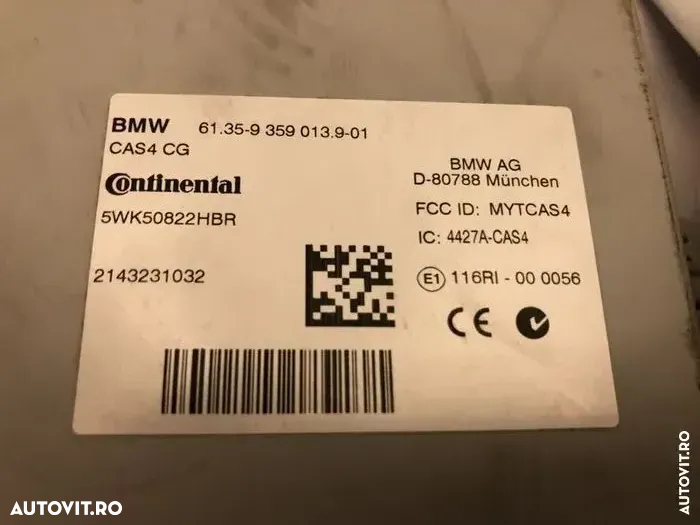 kit ( Chit ) pornire ecu cas4 chei cheie bmw F10 F11 8584425 - 3
