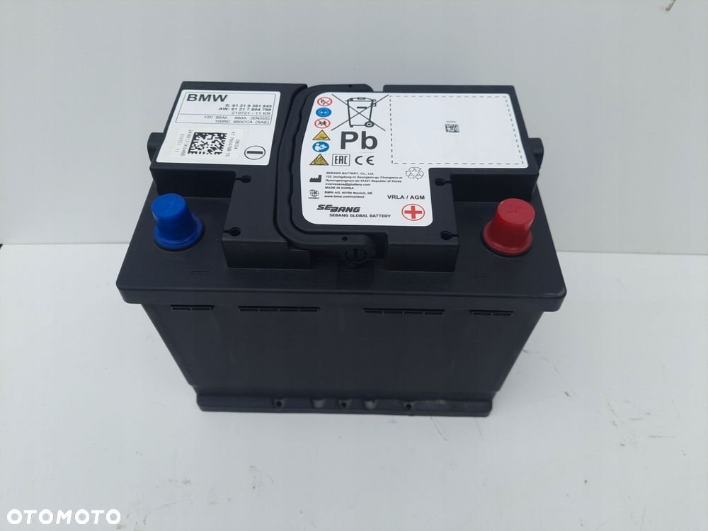bmw akumulator agm start-stop 12v 60ah 660a oryginaŁ 9381845 7604799 - 1