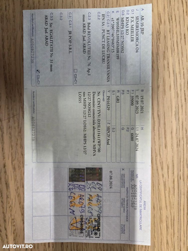 Meiller 3 axe, 28mc, axe SAF, prelata, roata rezerva, axa liftabila, picoare sprijin, masa propie 6,7t, scena vizitare, STARE FOARTE BUNA-posibilitate leasing 4 ani-PROMOTIE 23900 EUR+Tva - 15