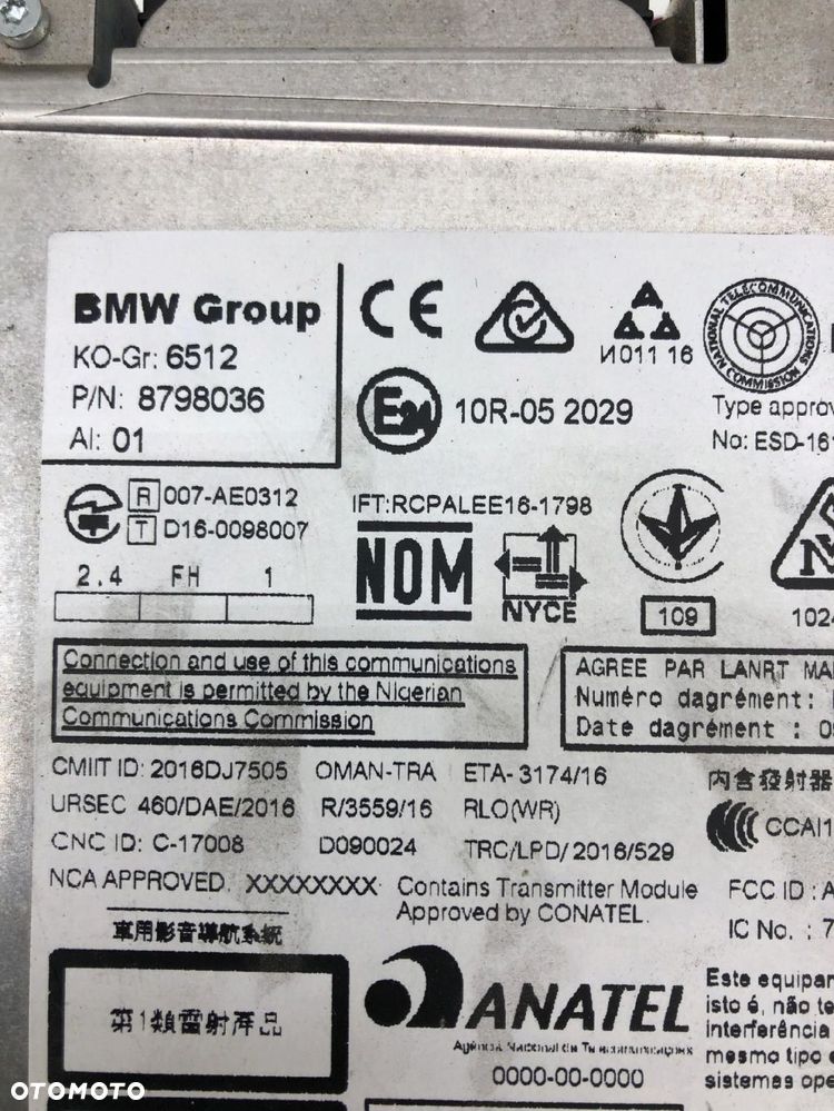 BMW F20 F32 F45 G30 RADIO NAWIGACJA 8798036 - 3