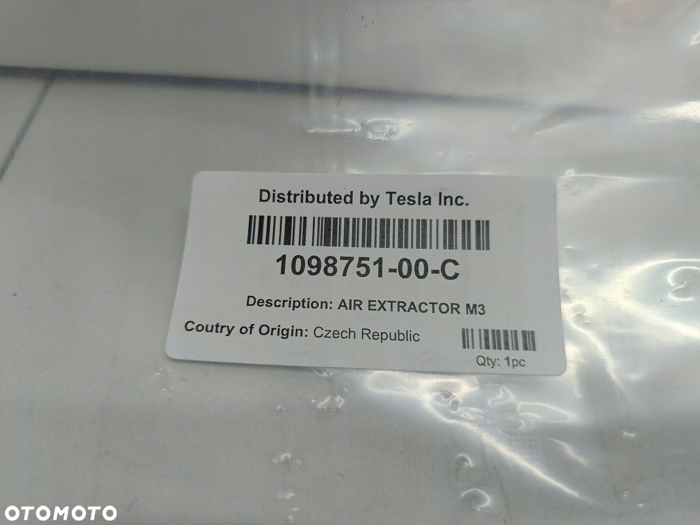 TESLA MODEL 3 III 17- KANAŁ POWIETRZA KRATKA WENTYLACYJNA NOWA 1098751-00-C - 8