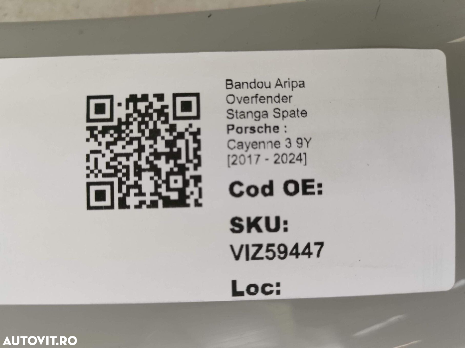 Bandou Aripa Overfender Stanga Spate Porsche  Cayenne 3 9Y [2017 - 202 - 8
