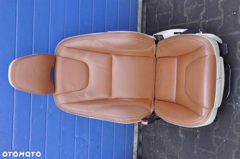 VOLVO S60 V60 FOTEL KIEROWCY LEWY RUDA SKÓRA - 1