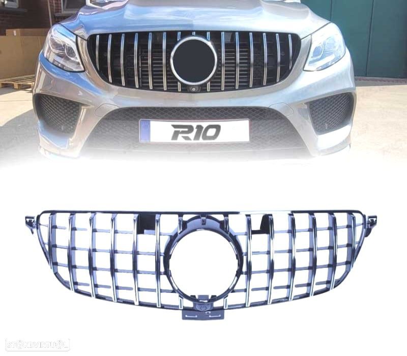 GRELHA FRONTAL MERCEDES CLASE GLE W166 X292 AMG 15-18 LOOK GLE63 COUPÉ GT CROMADA - 1