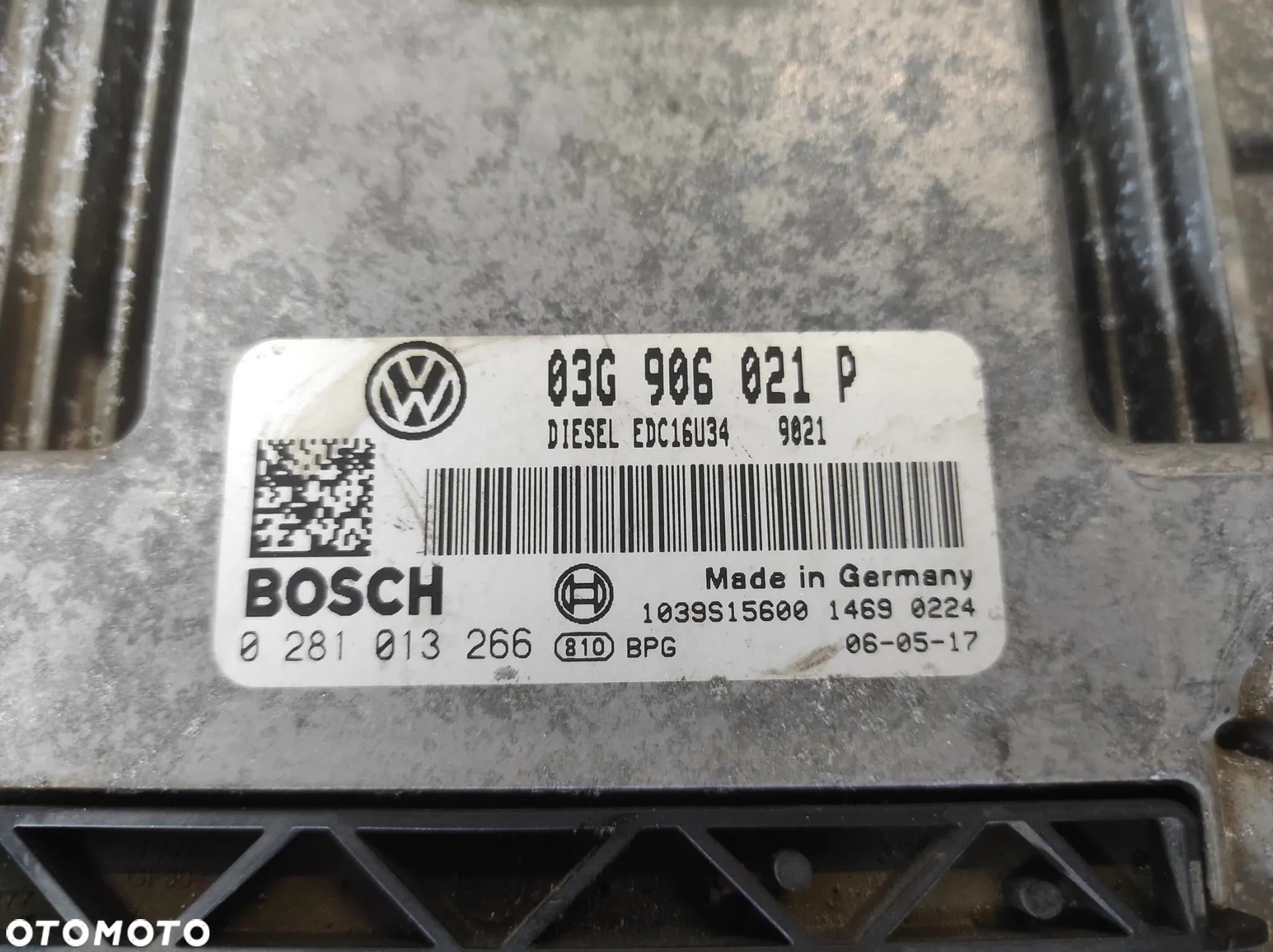 VW TOURAN KOMPUTER STEROWNIK SILNIKA 1.9 TDI BLS 03G906021P DIESEL EDC16U34 0281013266  WYSYŁKA !!!! - 2