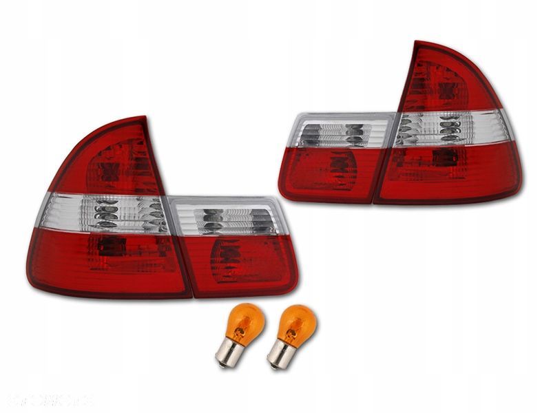 lampy tynel kpl 4szt żarówkowe biało czerwone bmw 3 e46 kombi turing 1998- - 2