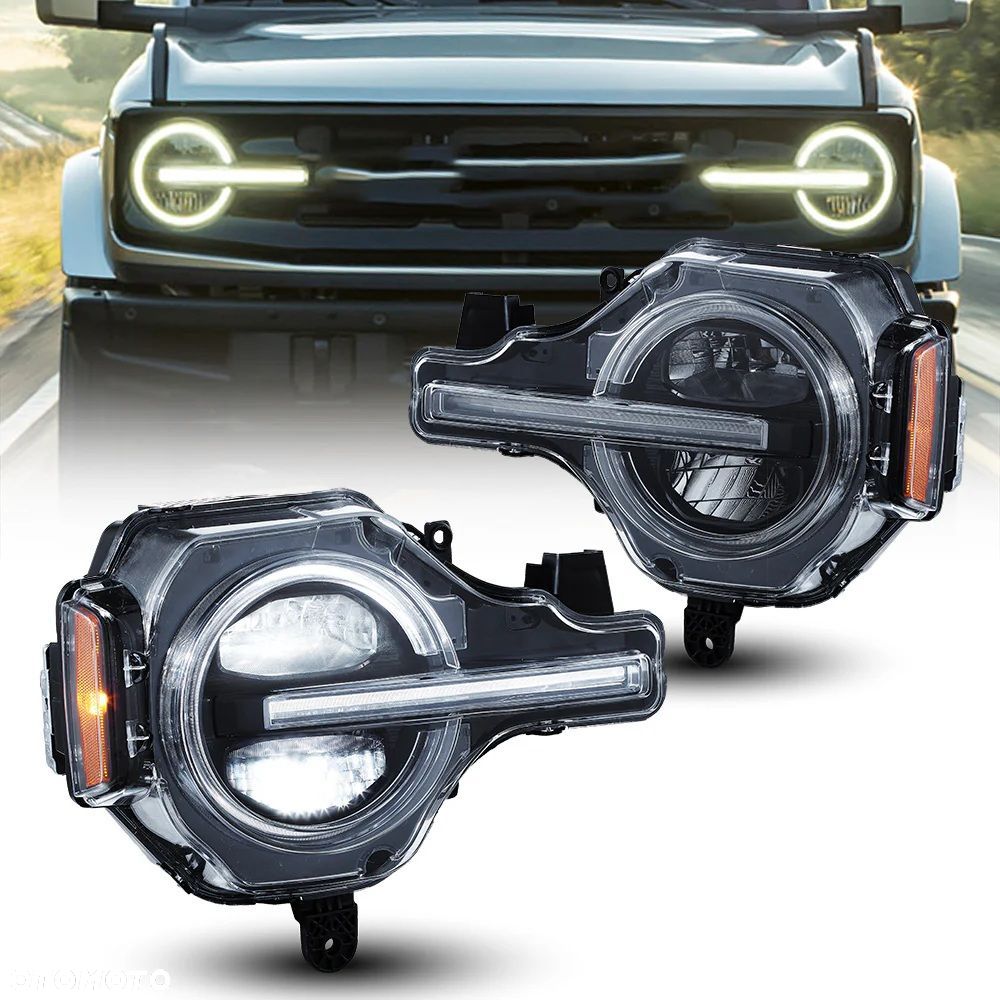Reflektory Lampy L+R Vland LED Tuning Black Ford Bronco VI mk6 u725 - 2