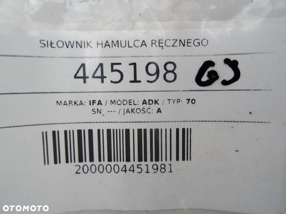 SIŁOWNIK HAMULCA RĘCZNEGO - 453.00 PLN - IFA ADK 70 1436009912 - 6