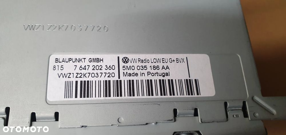Radio radioodtwarzacz fabryczne KOD VW Golf VI 6 Plus 5M0035186AA - 9