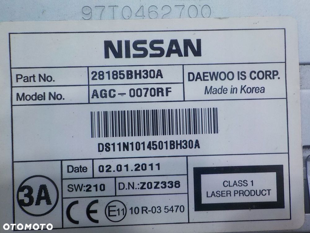 NISSAN JUKE I F15 1.5 DCI 12r 5D radio CD 28185BH30A - 5