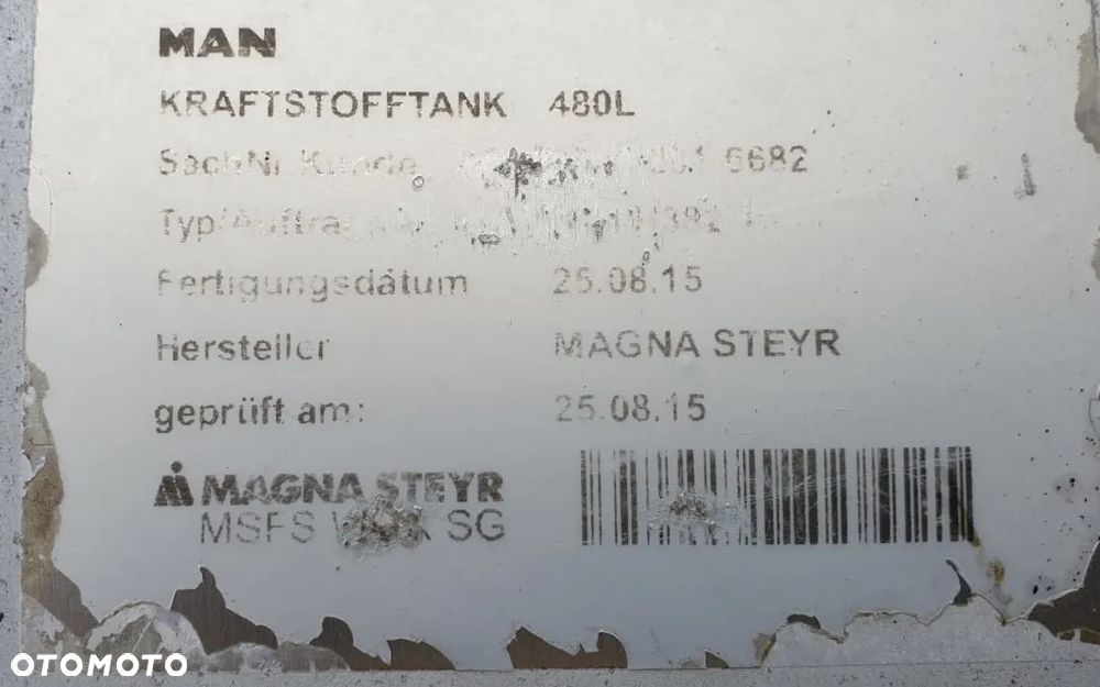 ZBIORNIK PALIWA MAN TGX EURO6 480L KOMPLETNY - 4