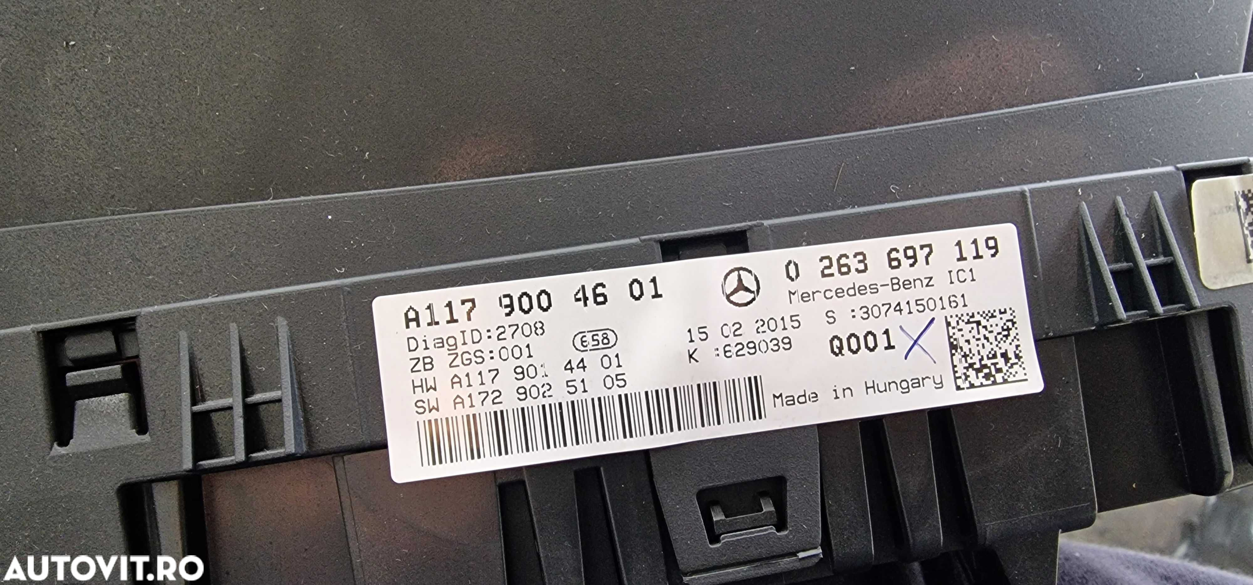 Ceasuri Bord Mercedes CLA C117 2.2CDI 2015 cod A1179004601 - 3