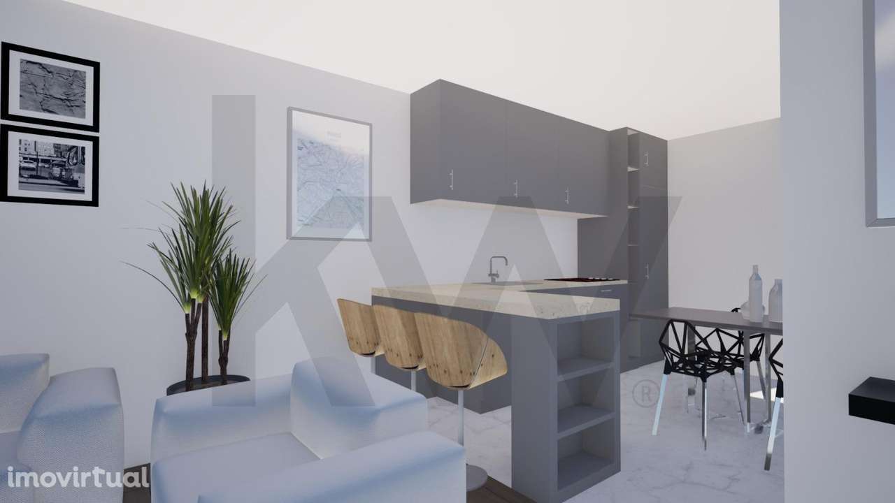 Apartamento T2 com Lugar de Estacionamento totalmente remodelado e a e - Grande imagem: 2/18