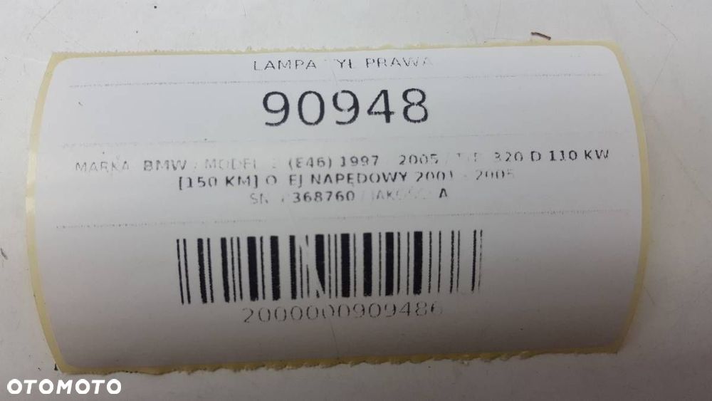 LAMPA TYŁ PRAWA W KLAPĘ BMW E46 KOMBI LIFT EU - 5