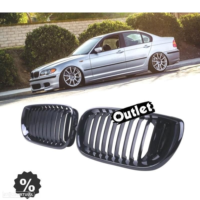 R100444C1 GRELHAS FRONTAIS PARA BMW E46 BERLINA TOURING 01-05 PRETO BRILHANTE - 1