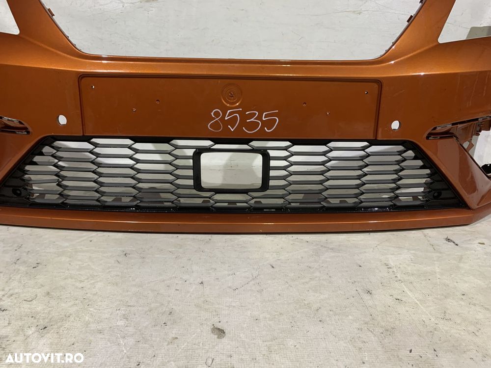 Bara fata Seat Leon 3, facelift, 2016, 2017, 2018, 2019, cod origine OE 5F0807221AB, cu gauri pentru spalatori faruri si senzori de parcare (4). - 10