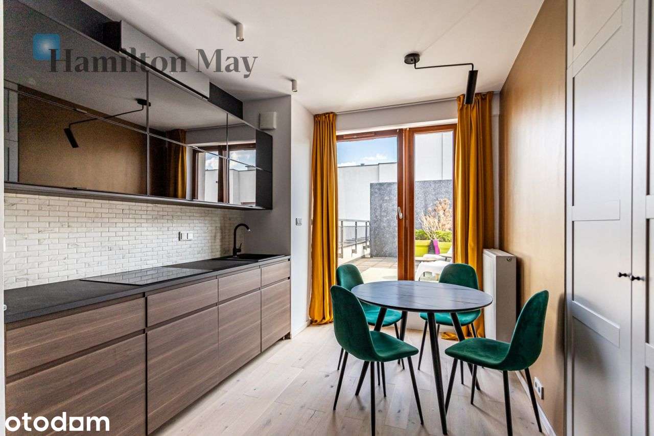 Eleganckie studio Wola z pięknym tarasem