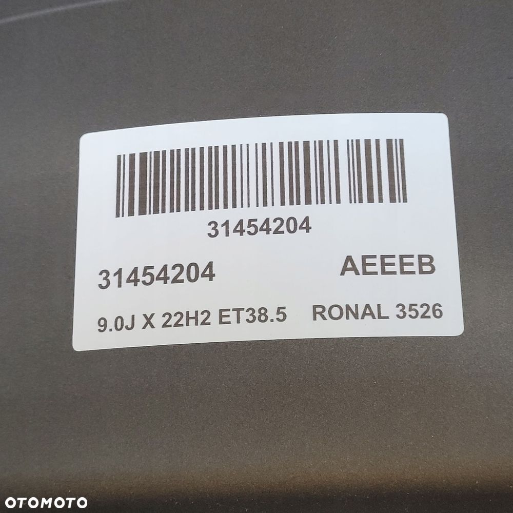 nowa felga volvo xc90 xc60 22 x 9 et38,5 oe 31454204 31650460 oryginal - 12