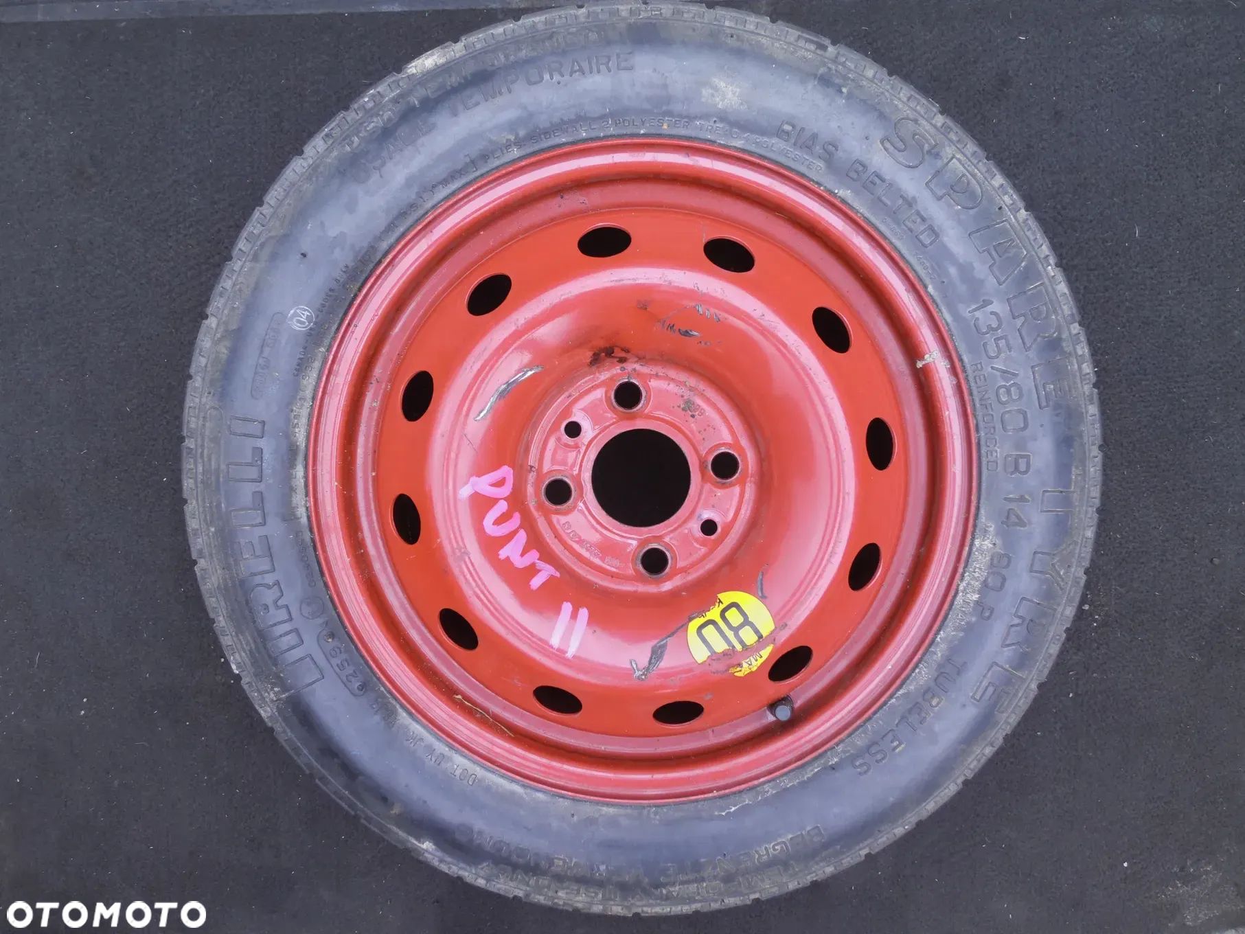 FIAT ORYGINALNE KOŁO DOJAZDOWE R14 4X98 ZAPASOWE DOJAZDÓWKA 14" 135/80/R14 PIRELLI PUNTO II - 1