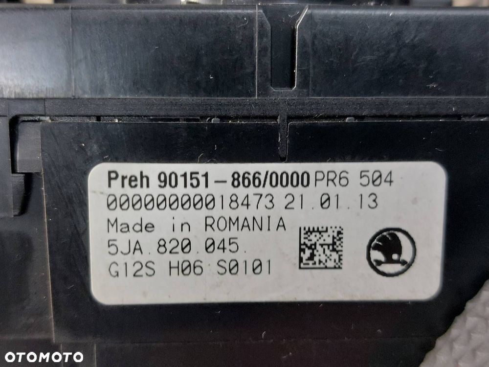 RADIO ODTWARZACZ + PANEL NAWIEWU SKODA RAPID I 5JA820045 5J0035152B - 4