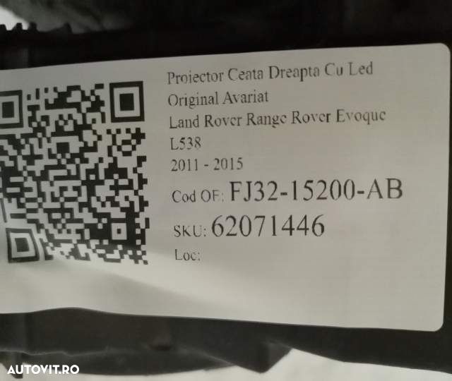 Proiector Ceata Dreapta Cu Led Original Avariat Land Rover Range Rover - 10