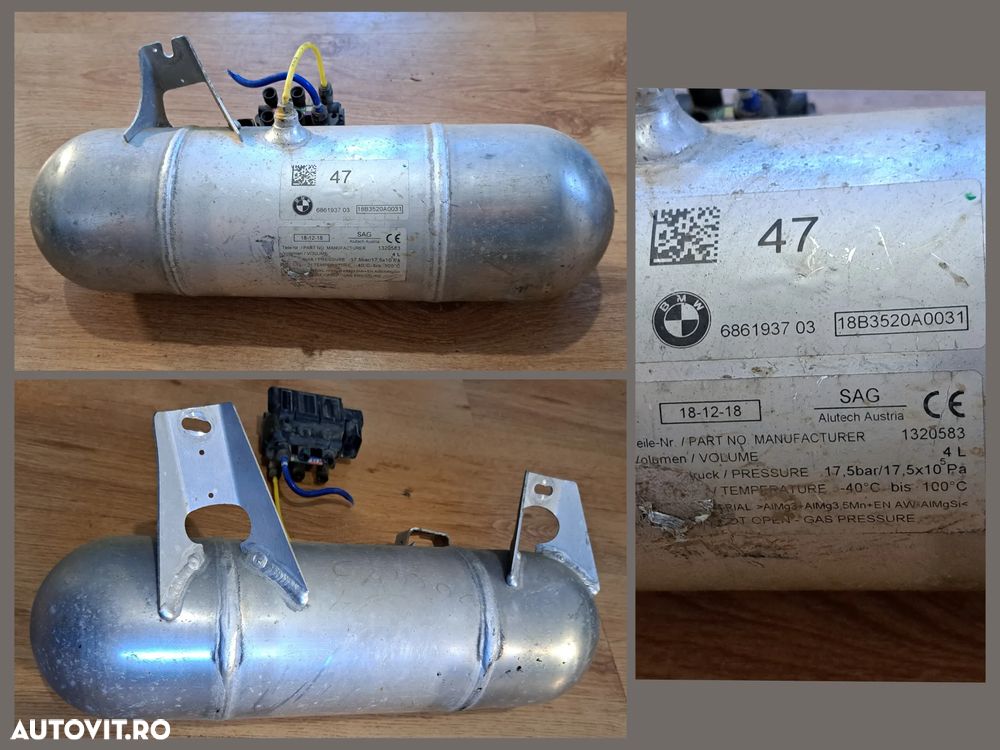 Rezervor acumulator aer suspensie 4L 17.5 bar Electrovalve rezervor G11 G12 - 3