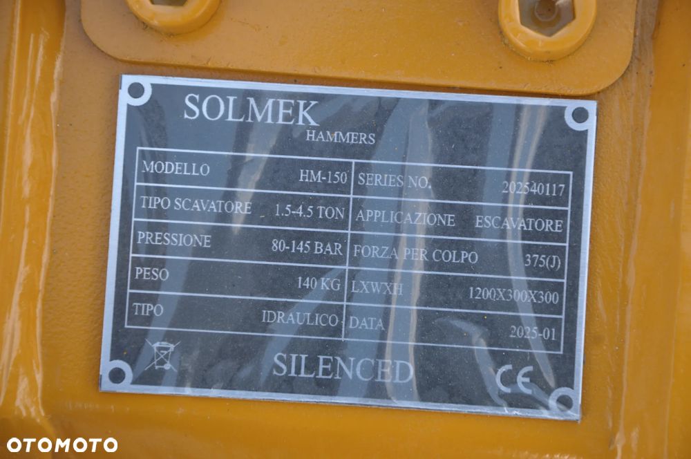 Młot wyburzeniowy Mini koparka Solmek HM 150 Hammer NOWY - 5