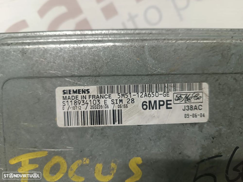 UNIDADE / CENTRALINA DO MOTOR FORD FOCUS II 04-09 1.4 16V REF. 5M51-12A650-GE S118934103 - 2