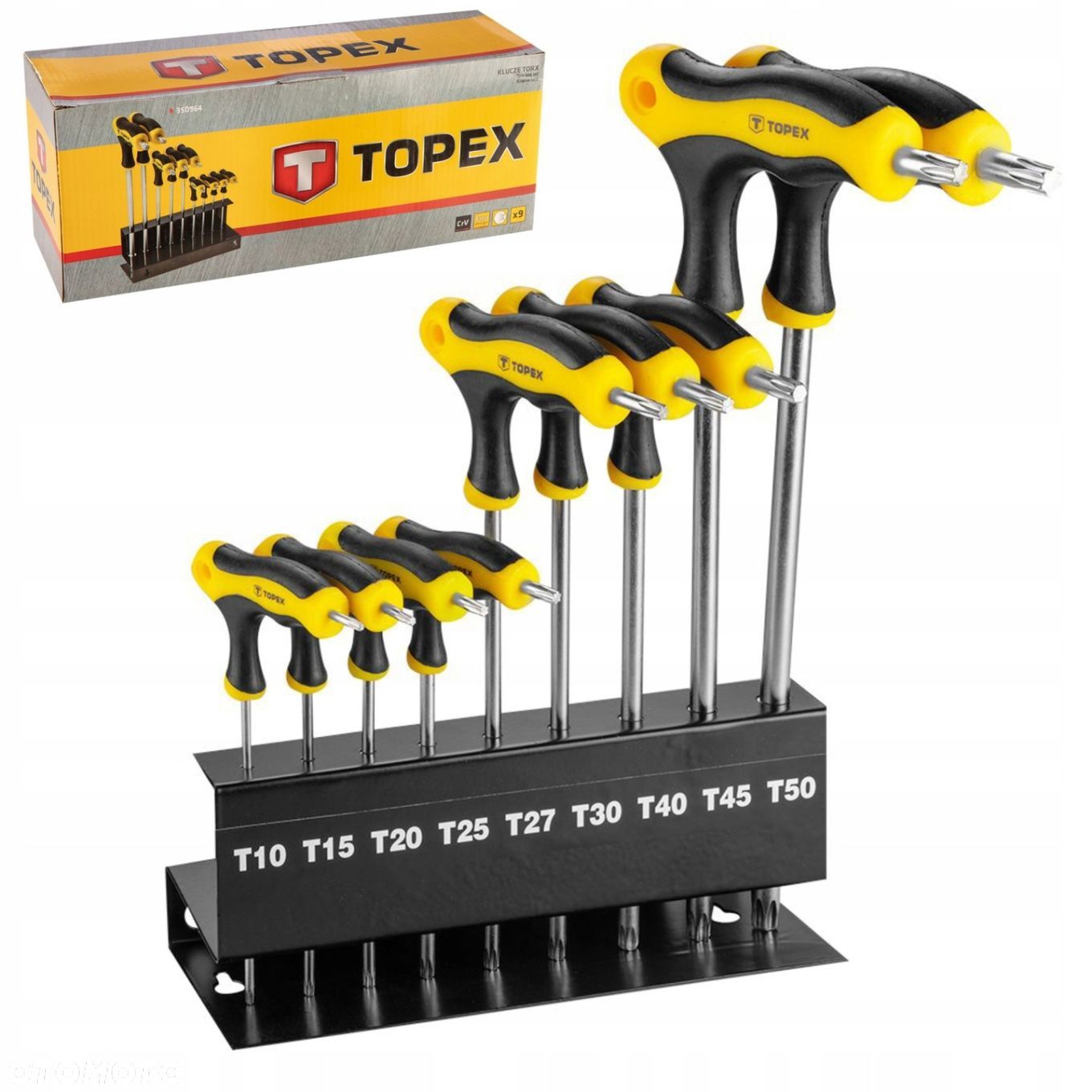 KLUCZE TORX TYPU T T10-T50, 9SZT, TOPEX 35D964 - 1