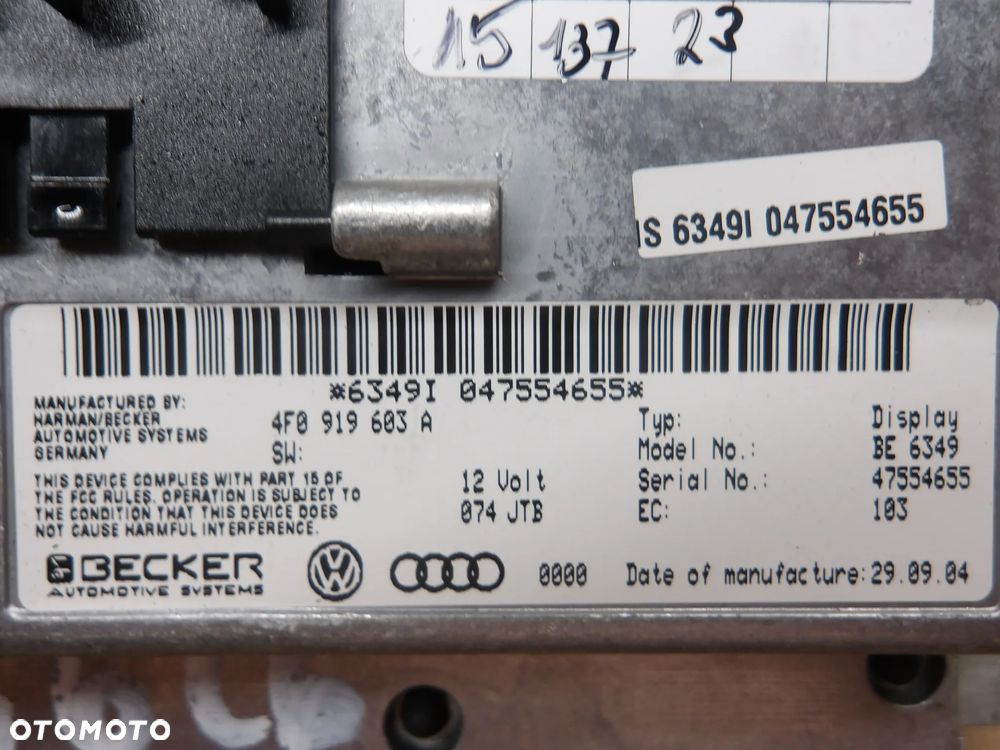 AUDI A6 C6 SEDAN 2.0TDI WYŚWIETLACZ EKRAN 4F0919603A - 4