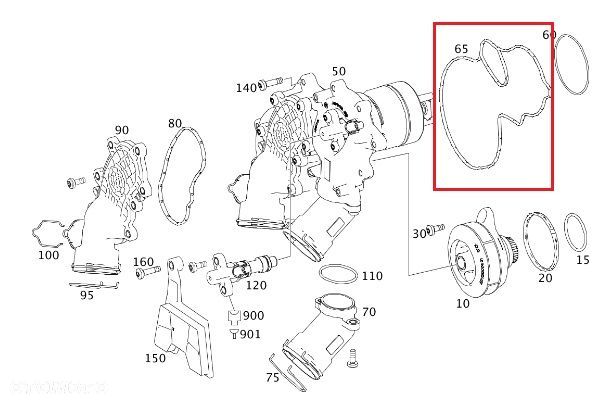 MERCEDES BENZYNA M176 M177 M178 Uszczelka termostatu OE - 2