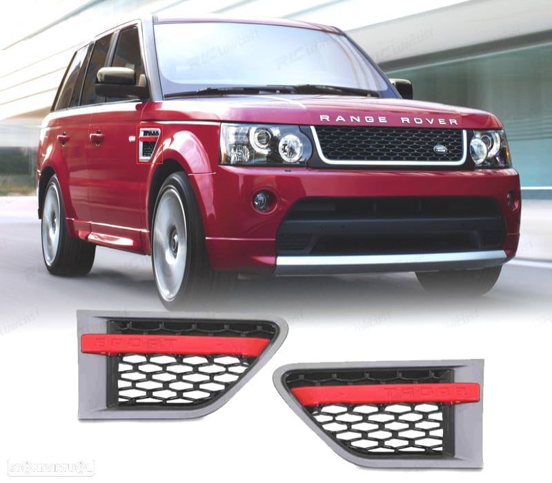 ENTRADAS DE AR LATERAIS RANGE ROVER SPORT 10-13 CINZA VERMELHO LOOK AUTOBIOGRAPHY - 1
