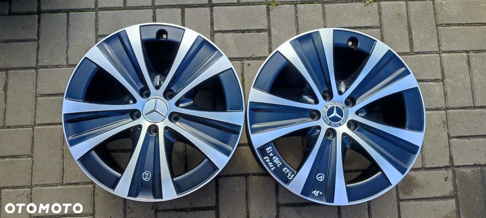 FELGI ALUMINIOWE STOPNIOWANE 5x112 2x 8Jx18 CALI ET43 2x 9Jx 18 CALI ET 52,5 fi 66,6 MERCEDES E CLS GLK GLS 4 SZTUKI KOMPLET - 18