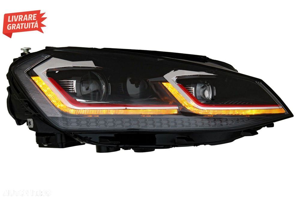 Faruri LED Bi-xenon Look VW Golf 7 VII (2012-2017) Facelift G7.5 GTI Design cu Sem- livrare gratuita - 3
