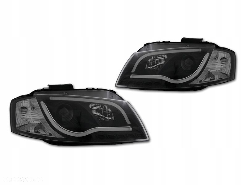 Reflektory Lampy kpl Diody Soczewka Clear Black Czarne Audi a3 8p 03-08 - 2