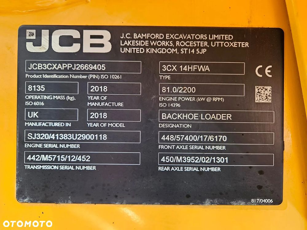 JCB KOPARKO-ŁADOWARKA JCB 3CX 3 CX 4CX CONTRACTOR 2018R. JOYSTICK ROTOTILT - 27