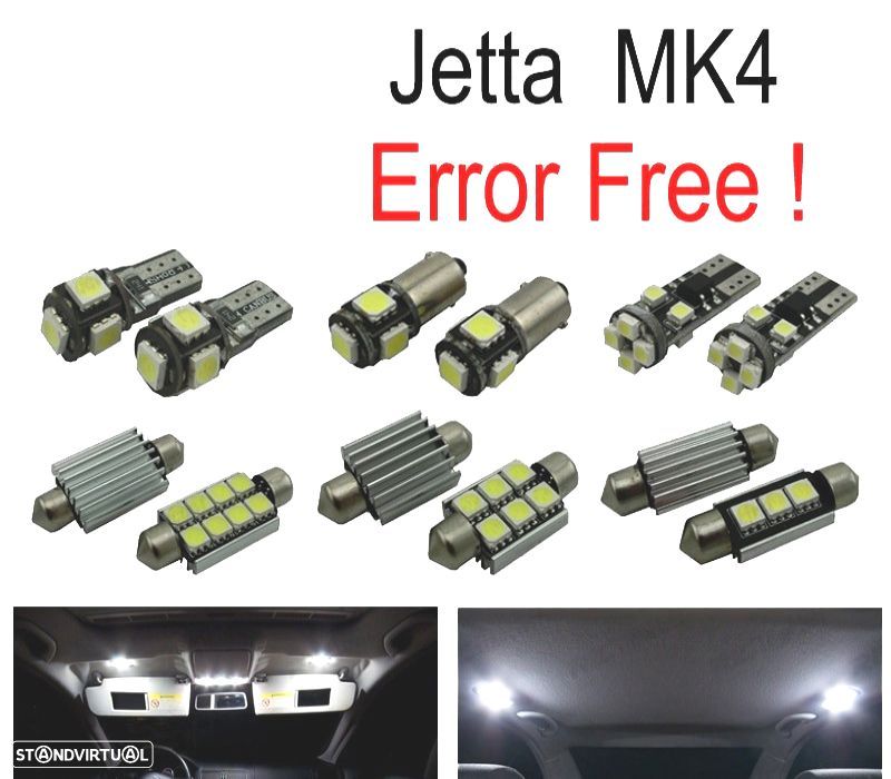 KIT COMPLETO 15 LAMPADAS LED INTERIOR PARA VOLKSWAGEN VW JETTA 4 MK4 MKIV 99-05 - 2