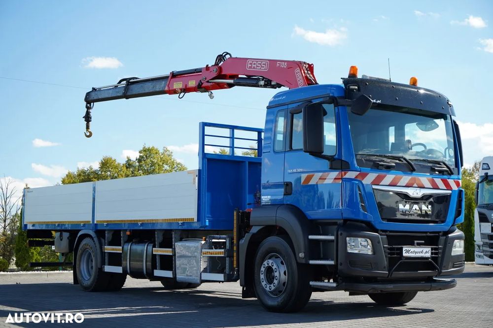 MAN TGS 18.320 / 4x2 / PLATFORMĂ - 6,8 M + FASSI F135 HDS / Rază de acțiune 8 m / PODEA REZISTENTĂ / RADIOCOMANDĂ / ROTATOARE / IMPORTAT - 8