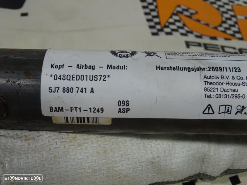 Airbag De Cortina Esquerdo Skoda Roomster (5J)  5J7880741a  / 5J7 880 - 4