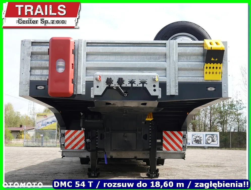 Mega Niskopodłoga dł. 9.50 m, 4 x załębienia na koła, ład. 43 T !!! - 2