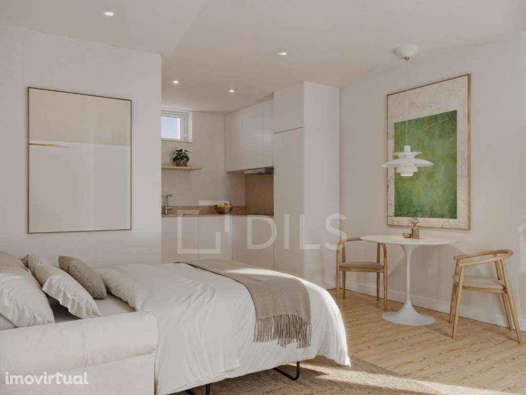 Apartamento T0 com pátio, em Campo de Ourique - Grande imagem: 3/20